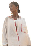 Aster Embroidered Shirt - Red