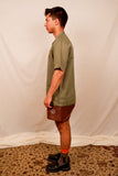 Small Linen Olive Serpents Shirt