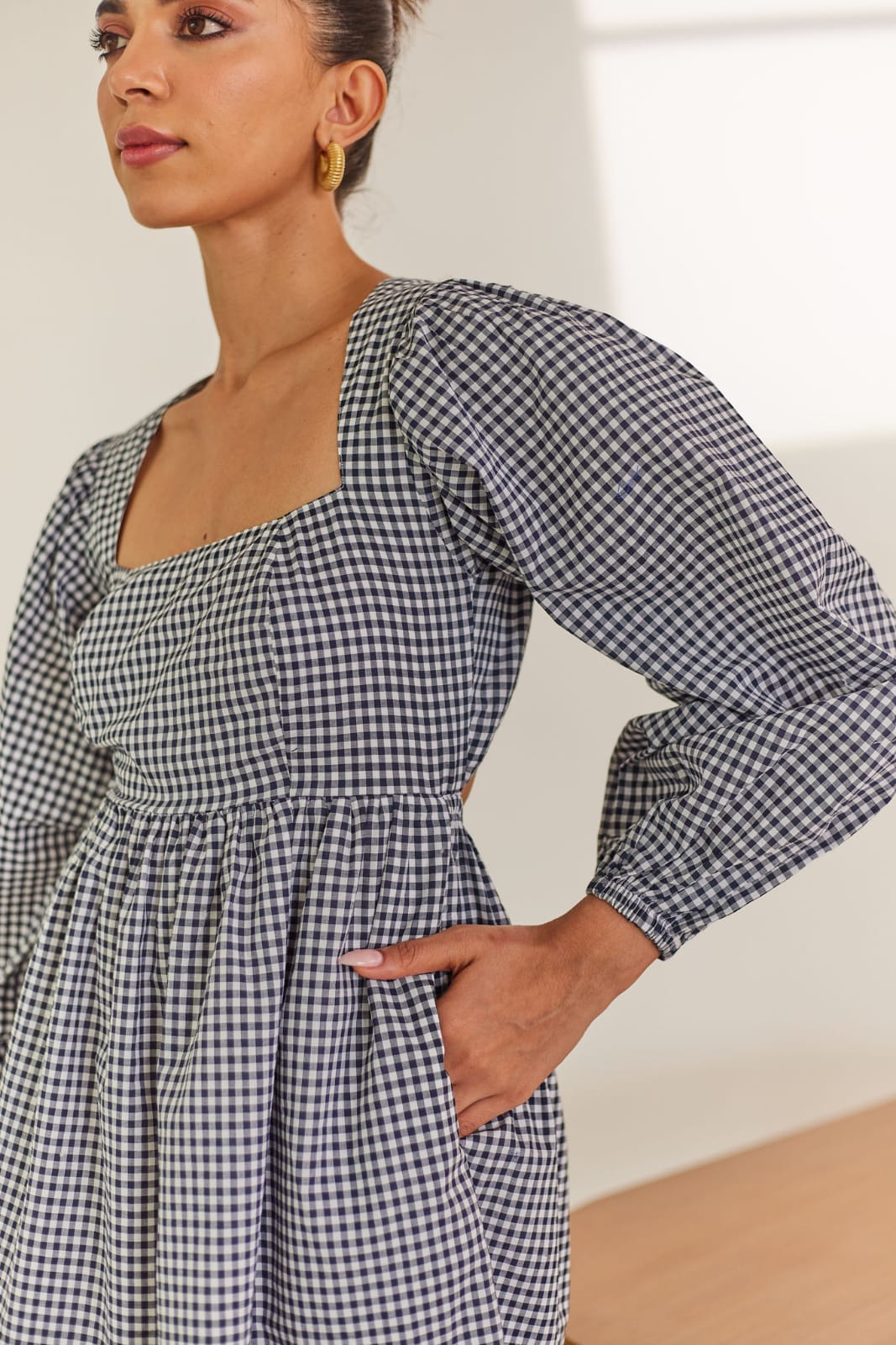 Cotton Gingham Summer Dress