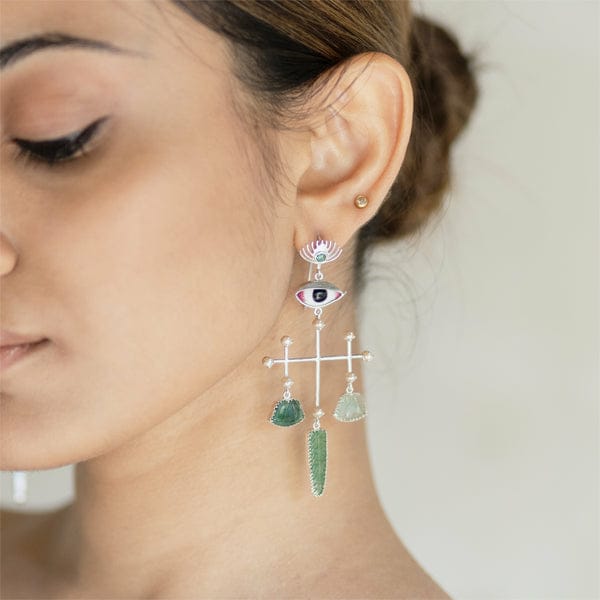 Pichwai Bageecha Earrings