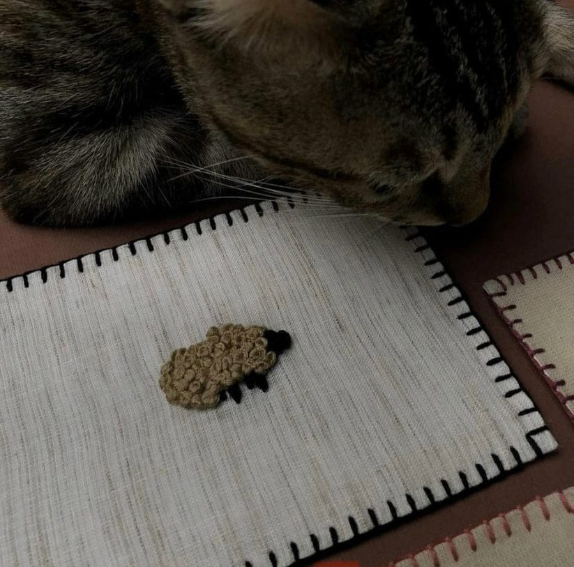 The Black Sheep Hand-Embroidered Postcard