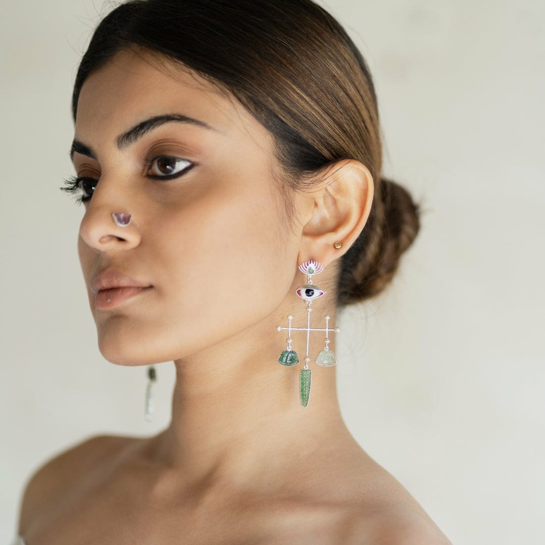 Pichwai Bageecha Earrings