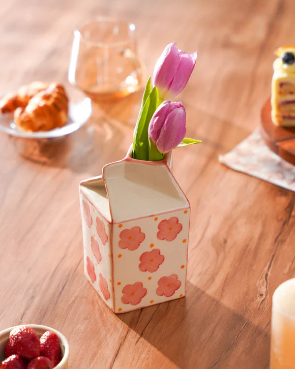 Milk Carton Shaped Vase