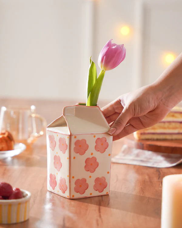 Milk Carton Shaped Vase