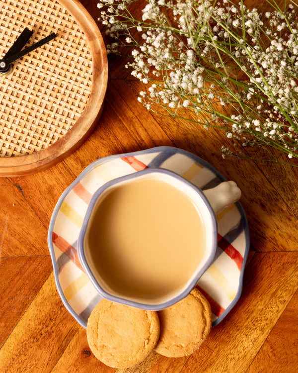 Checkered Cup and Saucer