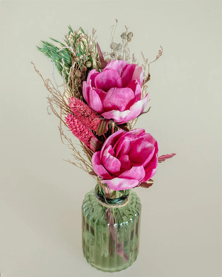 Blooms - Dried Flowers Bouquet in Glass Vase