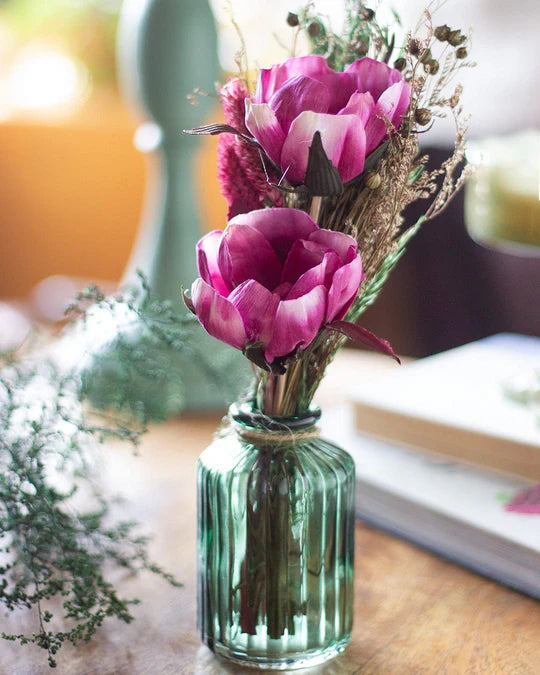 Blooms - Dried Flowers Bouquet in Glass Vase