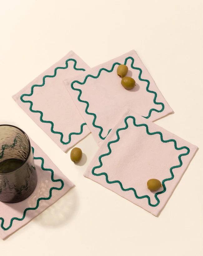 Embroidered Cocktail Napkins set of 4