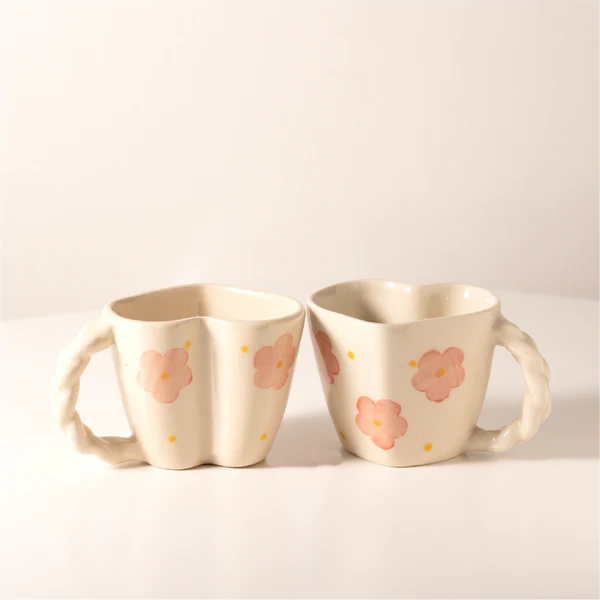 Heart Shaped Mugs (Set of 2)