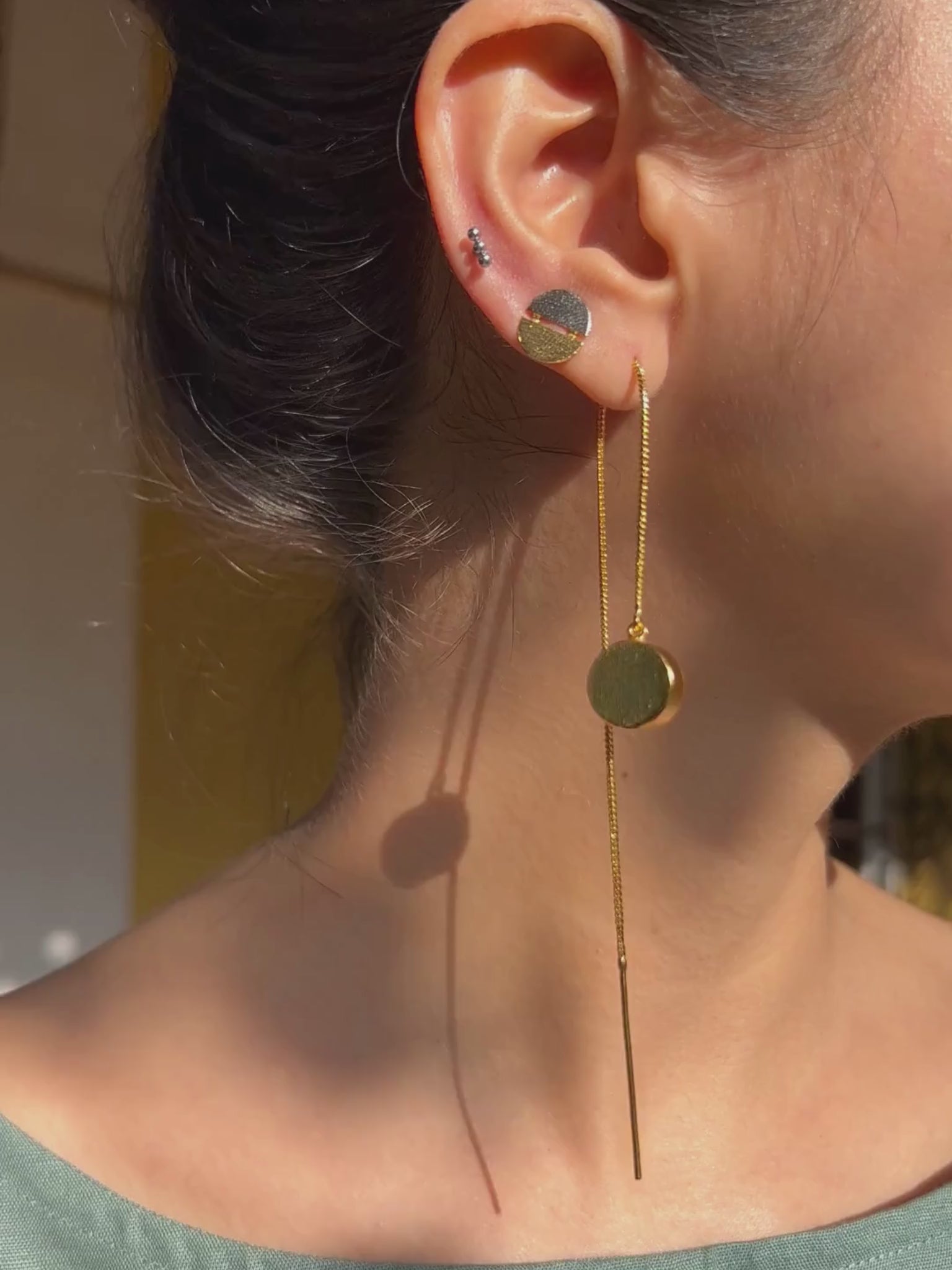 Gold Threader Mismatch Earring