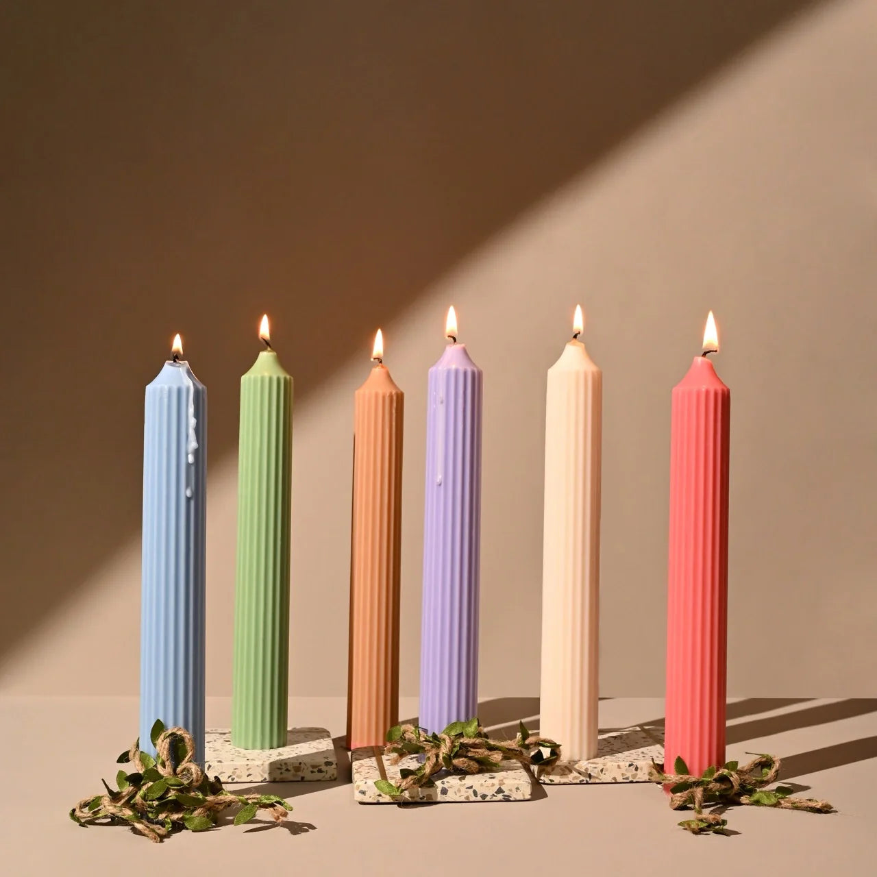 Ribbed Tall Candles