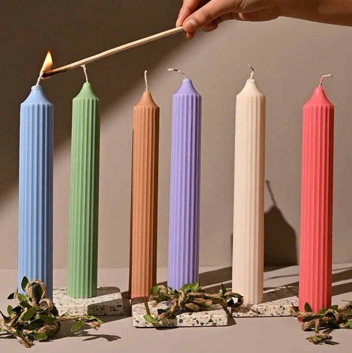 Ribbed Tall Candles