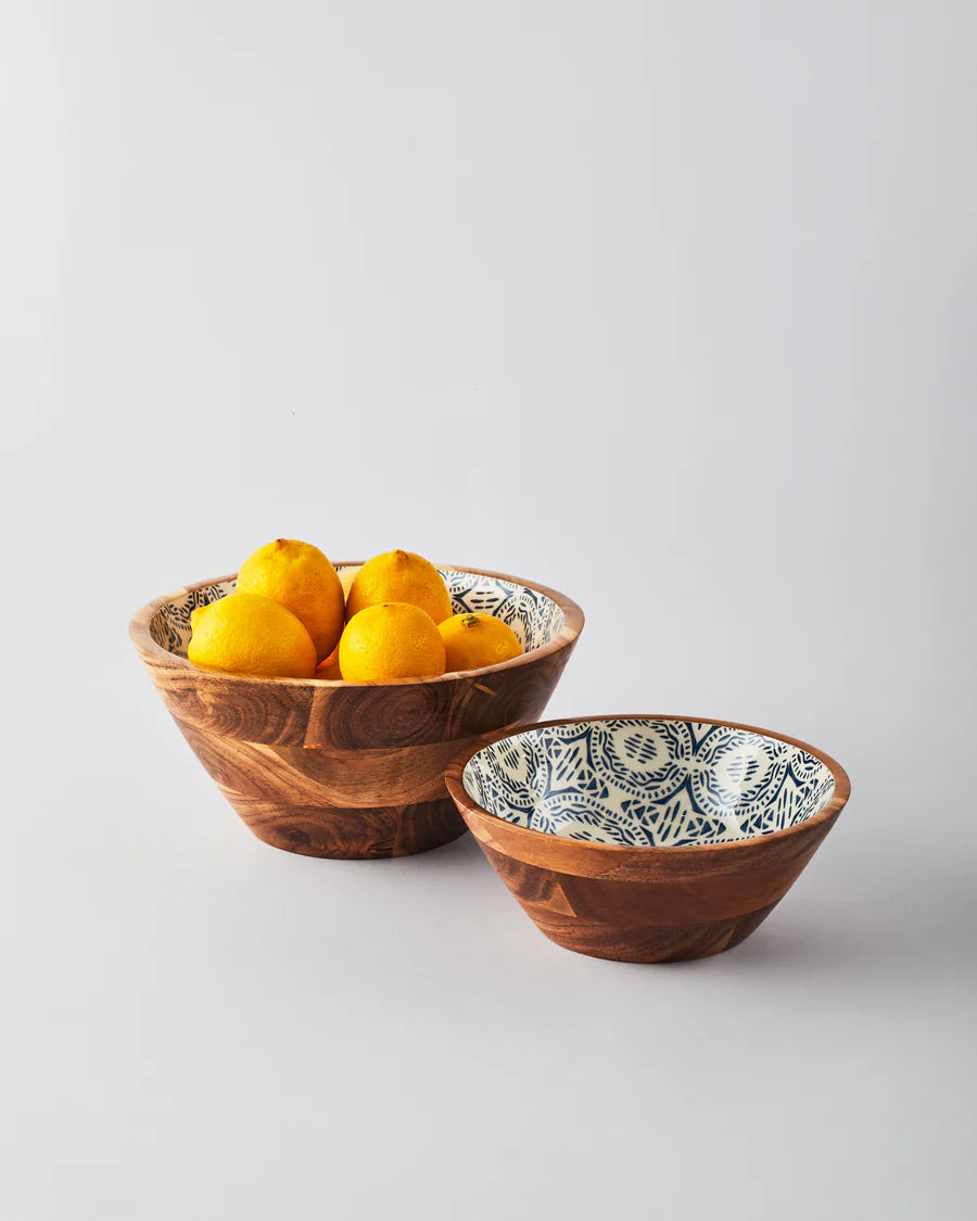 Wooden Salad Bowl w/ Servers - Fai