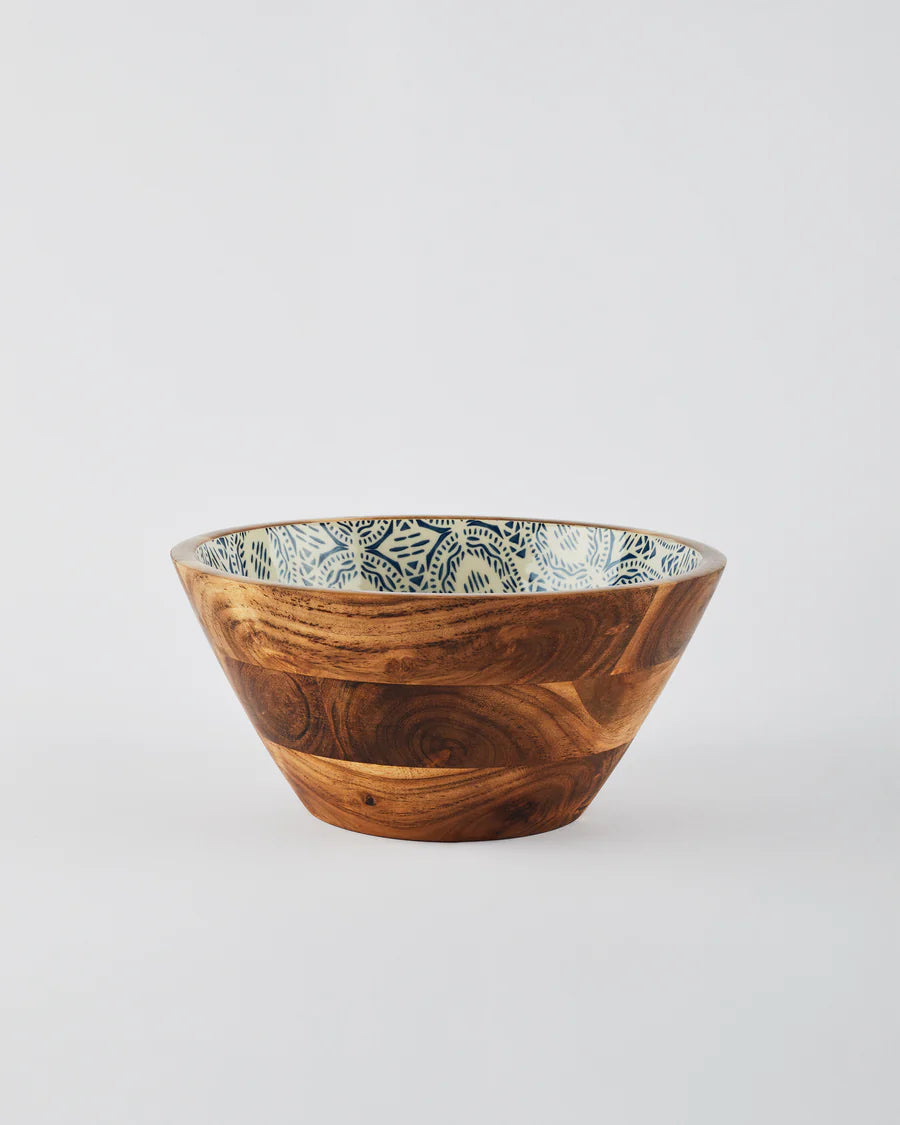 Wooden Salad Bowl w/ Servers - Fai