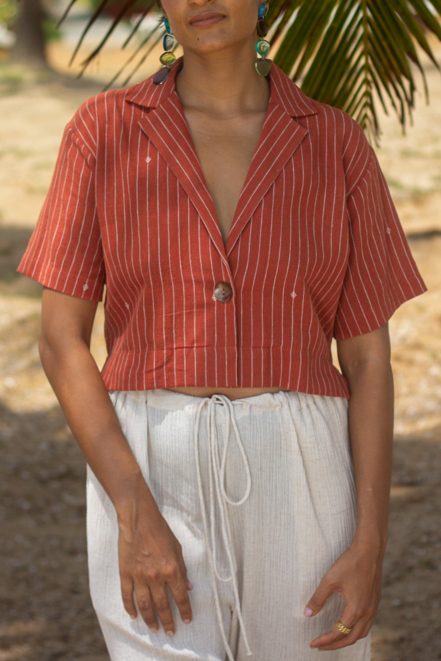 Blazing Rust Crop Shirt